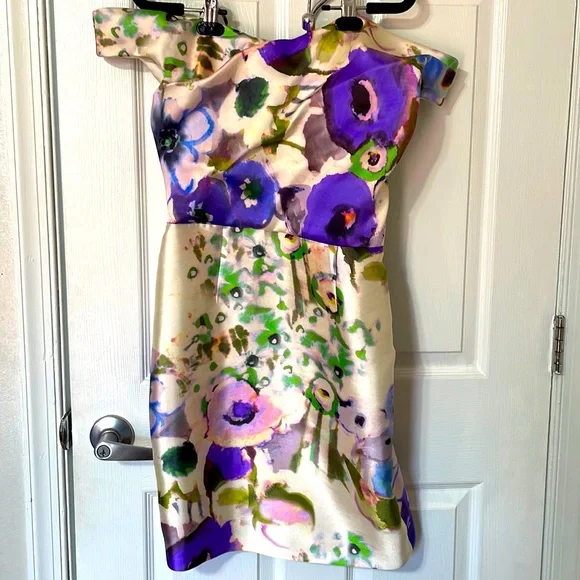strapless open back dress Free People Purple Floral Midi Dress (2)  The Thrifty Hippy